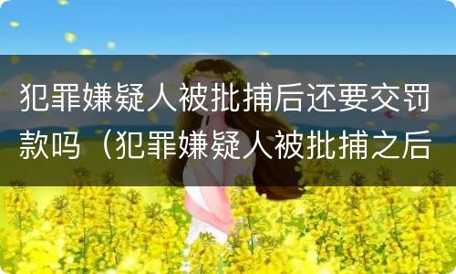 犯罪嫌疑人被批捕后还要交罚款吗（犯罪嫌疑人被批捕之后）