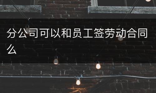 分公司可以和员工签劳动合同么