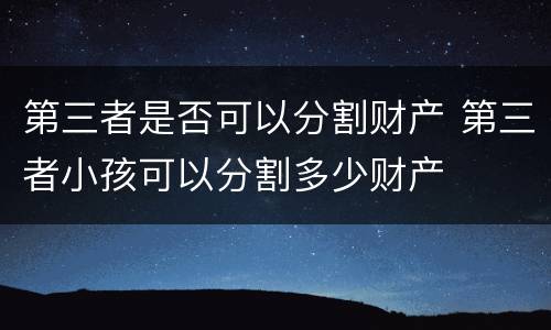 第三者是否可以分割财产 第三者小孩可以分割多少财产