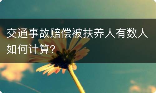 交通事故赔偿被扶养人有数人如何计算？