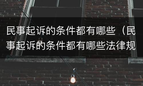 民事起诉的条件都有哪些（民事起诉的条件都有哪些法律规定）