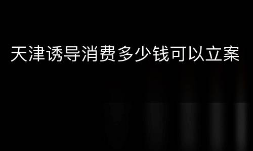 天津诱导消费多少钱可以立案
