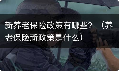 新养老保险政策有哪些？（养老保险新政策是什么）