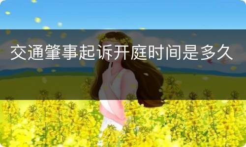 交通肇事起诉开庭时间是多久