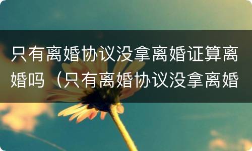 只有离婚协议没拿离婚证算离婚吗（只有离婚协议没拿离婚证算离婚吗知乎）