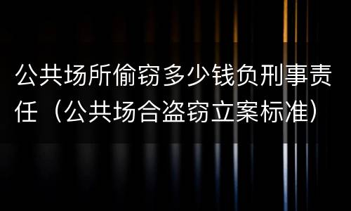 公共场所偷窃多少钱负刑事责任（公共场合盗窃立案标准）