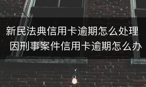 新民法典信用卡逾期怎么处理 因刑事案件信用卡逾期怎么办