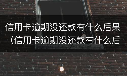 信用卡逾期没还款有什么后果（信用卡逾期没还款有什么后果嘛）