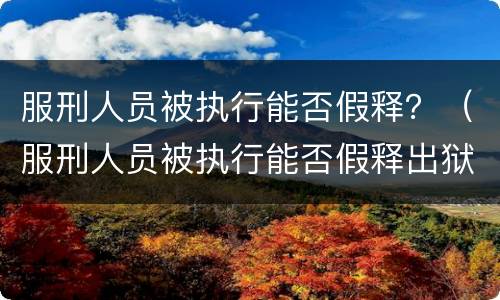 服刑人员被执行能否假释？（服刑人员被执行能否假释出狱）