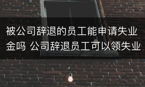 被公司辞退的员工能申请失业金吗 公司辞退员工可以领失业金吗