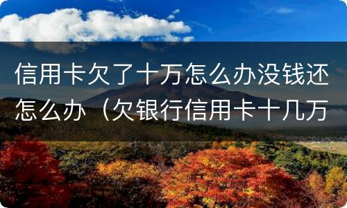 信用卡欠了十万怎么办没钱还怎么办（欠银行信用卡十几万没钱还怎么办?）