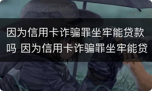因为信用卡诈骗罪坐牢能贷款吗 因为信用卡诈骗罪坐牢能贷款吗