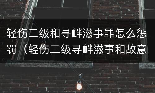 轻伤二级和寻衅滋事罪怎么惩罚（轻伤二级寻衅滋事和故意伤害怎么判）