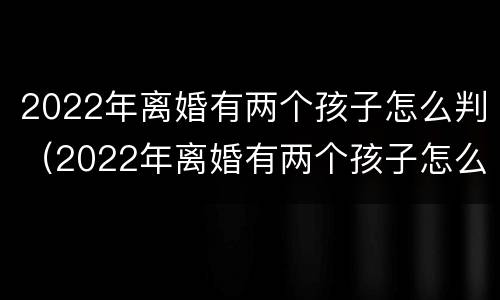 2022年离婚有两个孩子怎么判（2022年离婚有两个孩子怎么判决）