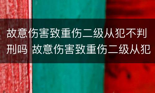 故意伤害致重伤二级从犯不判刑吗 故意伤害致重伤二级从犯不判刑吗判几年