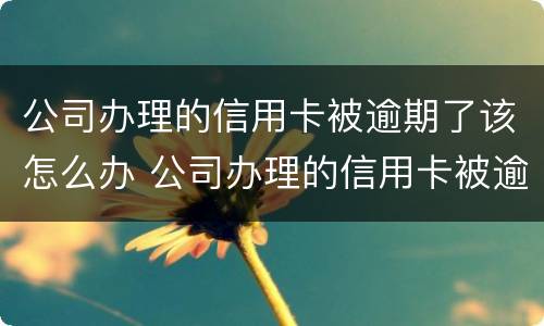 公司办理的信用卡被逾期了该怎么办 公司办理的信用卡被逾期了该怎么办理