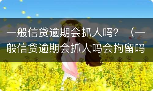 一般信贷逾期会抓人吗？（一般信贷逾期会抓人吗会拘留吗）