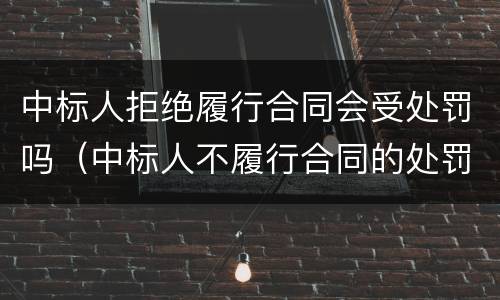 中标人拒绝履行合同会受处罚吗（中标人不履行合同的处罚）