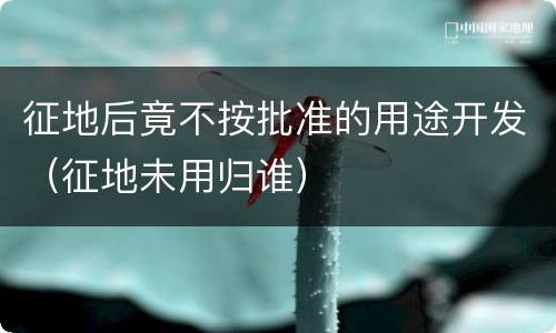 征地后竟不按批准的用途开发（征地未用归谁）