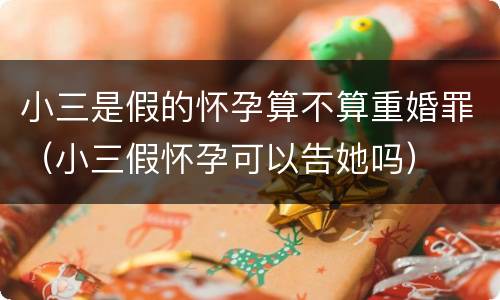 小三是假的怀孕算不算重婚罪（小三假怀孕可以告她吗）
