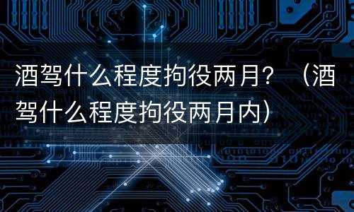 酒驾什么程度拘役两月？（酒驾什么程度拘役两月内）
