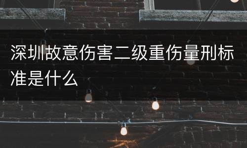深圳故意伤害二级重伤量刑标准是什么