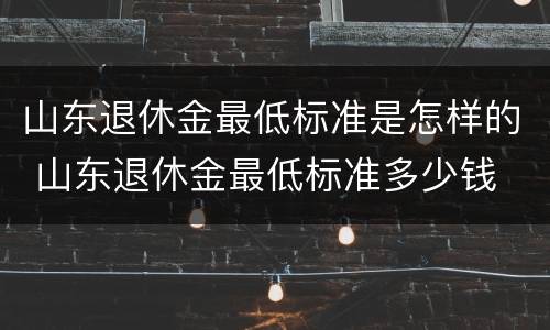 山东退休金最低标准是怎样的 山东退休金最低标准多少钱