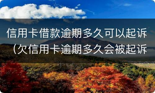 信用卡借款逾期多久可以起诉（欠信用卡逾期多久会被起诉）