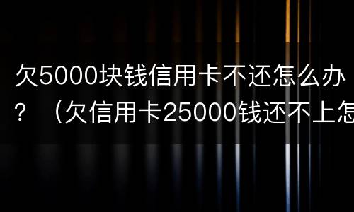 欠5000块钱信用卡不还怎么办？（欠信用卡25000钱还不上怎么办）