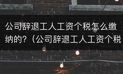 公司辞退工人工资个税怎么缴纳的?（公司辞退工人工资个税怎么缴纳的呢）