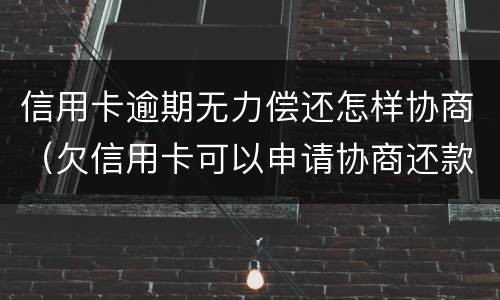 信用卡逾期无力偿还怎样协商（欠信用卡可以申请协商还款）