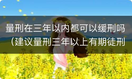 量刑在三年以内都可以缓刑吗（建议量刑三年以上有期徒刑能判缓刑吗）