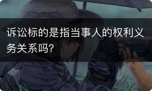 诉讼标的是指当事人的权利义务关系吗？