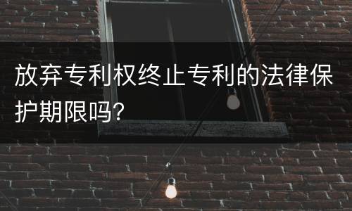 放弃专利权终止专利的法律保护期限吗？