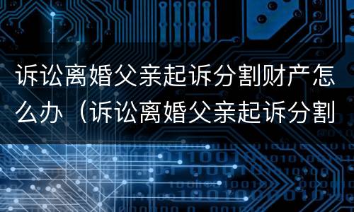 诉讼离婚父亲起诉分割财产怎么办（诉讼离婚父亲起诉分割财产怎么办手续）