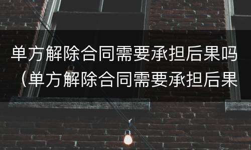 单方解除合同需要承担后果吗（单方解除合同需要承担后果吗怎么写）