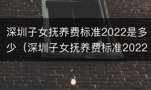 深圳子女抚养费标准2022是多少（深圳子女抚养费标准2022是多少钱）