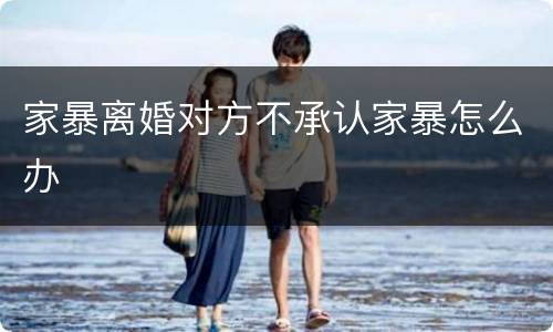 家暴离婚对方不承认家暴怎么办
