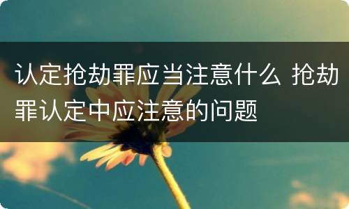 认定抢劫罪应当注意什么 抢劫罪认定中应注意的问题