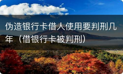 伪造银行卡借人使用要判刑几年（借银行卡被判刑）