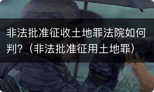 非法批准征收土地罪法院如何判?（非法批准征用土地罪）