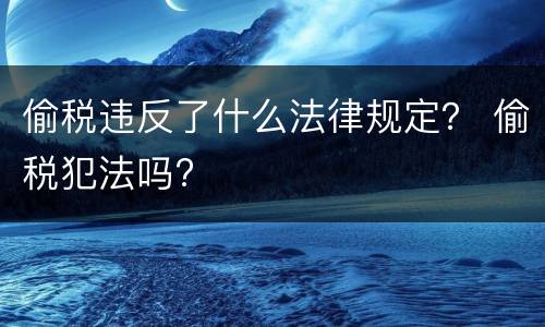 偷税违反了什么法律规定？ 偷税犯法吗?