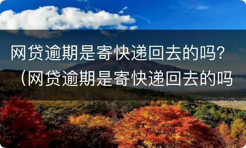 网贷逾期是寄快递回去的吗？（网贷逾期是寄快递回去的吗怎么办）