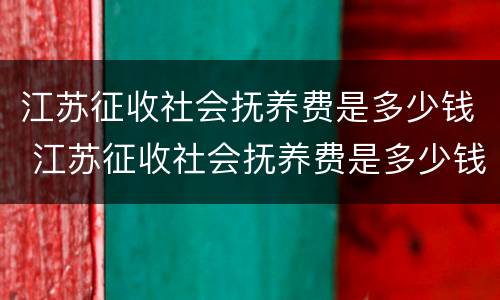 江苏征收社会抚养费是多少钱 江苏征收社会抚养费是多少钱一个月