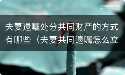 夫妻遗嘱处分共同财产的方式有哪些（夫妻共同遗嘱怎么立）
