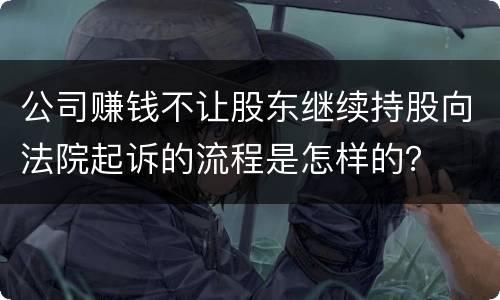 公司赚钱不让股东继续持股向法院起诉的流程是怎样的？