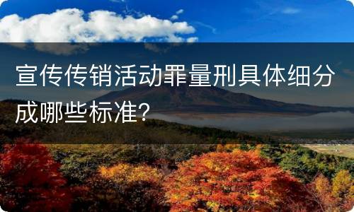 宣传传销活动罪量刑具体细分成哪些标准？