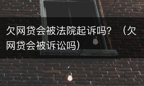 欠网贷会被法院起诉吗？（欠网贷会被诉讼吗）