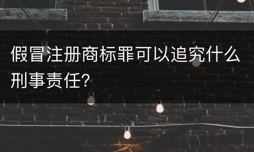 假冒注册商标罪可以追究什么刑事责任？
