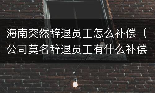 海南突然辞退员工怎么补偿（公司莫名辞退员工有什么补偿）